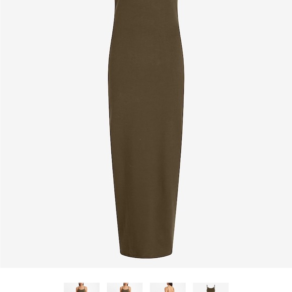 NWT Express Scoop Neck Sleeveless Maxi Bra Cami Dress Olive Green Size Medium - Picture 4 of 4